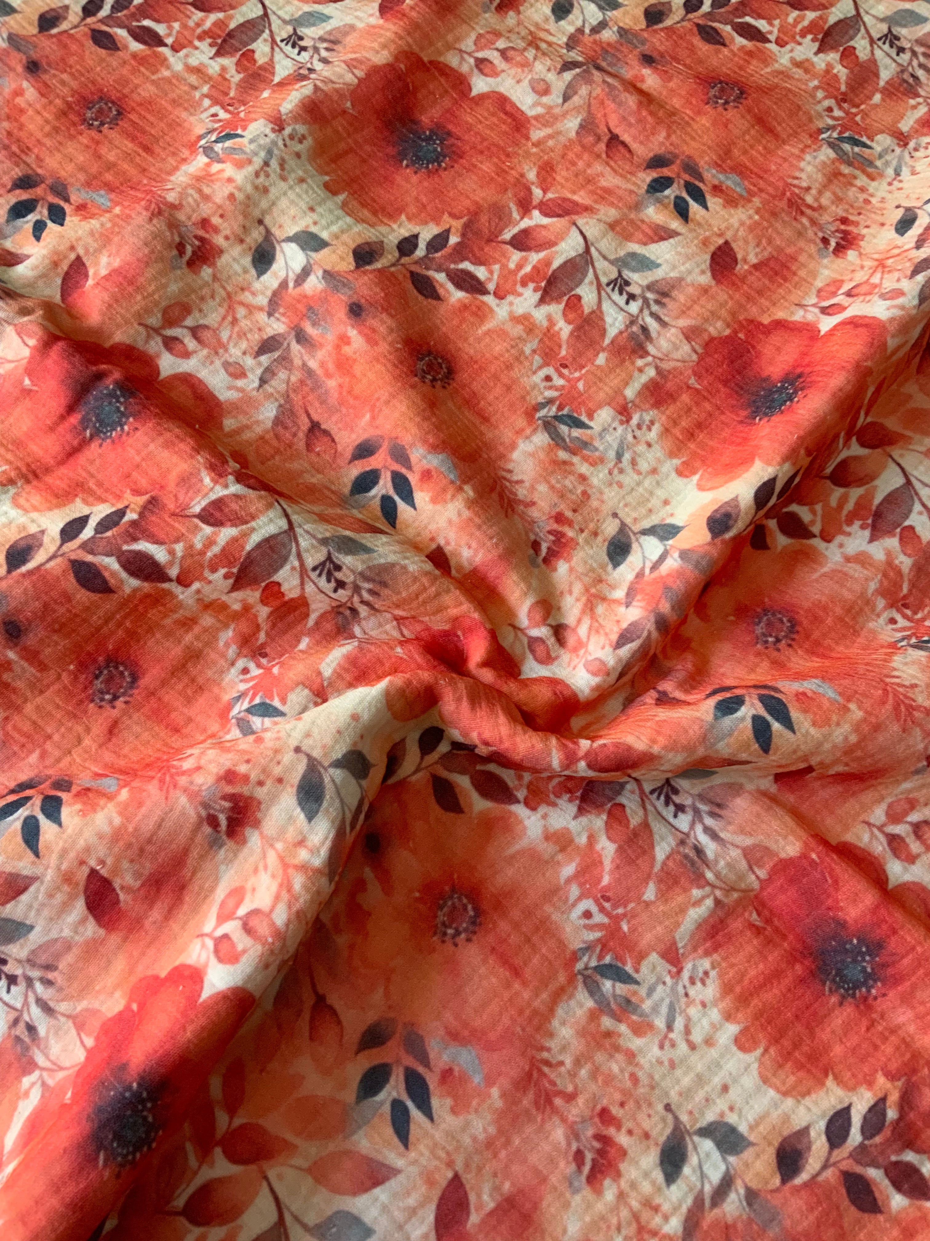 Rot Blumen Stoff